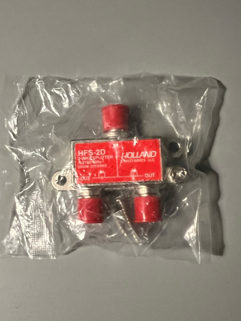 Holland HFS-2D Diode Steered 2-Way 1:2 Coax Splitter, Coaxial F Output